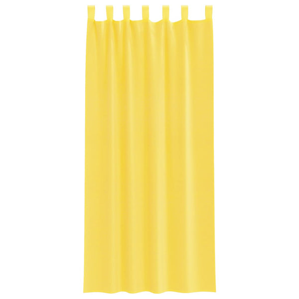 Voile-verhot lenkeillä 2 kpl keltainen 140x245 cm