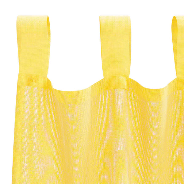 Voile-verhot lenkeillä 2 kpl keltainen 140x260 cm