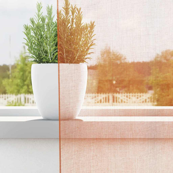 Voile-verhot lenkeillä 2 kpl terrakotta 140x140 cm