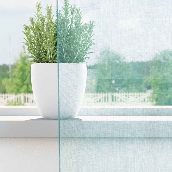 Voile-verhot lenkeillä 2 kpl turkoosi 140x245 cm