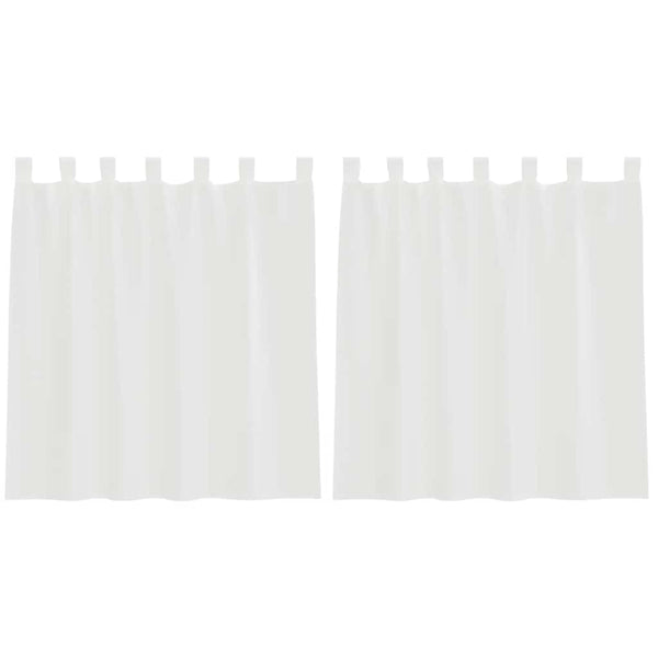 Voile-verhot lenkeillä 2 kpl valkoinen 140x140 cm