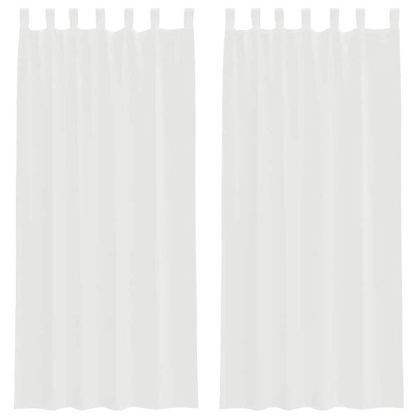 Voile-verhot lenkeillä 2 kpl valkoinen 140x245 cm