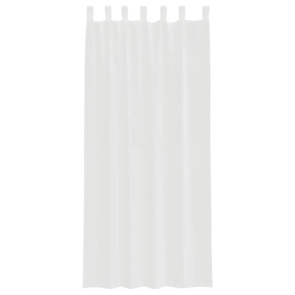 Voile-verhot lenkeillä 2 kpl valkoinen 140x245 cm