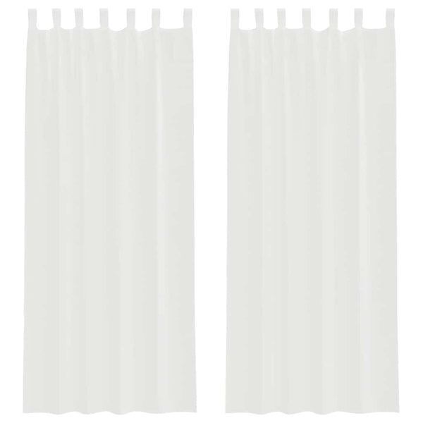Voile-verhot lenkeillä 2 kpl valkoinen 140x260 cm