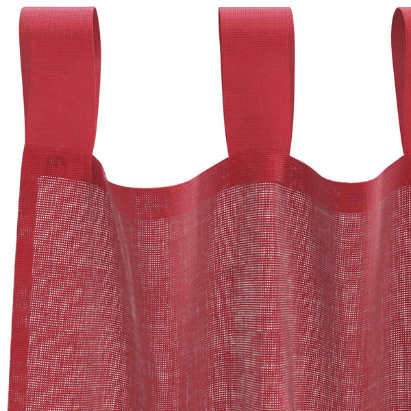 Voile-verhot lenkeillä 2 kpl viininpunainen 140x140 cm