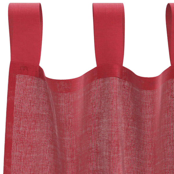 Voile-verhot lenkeillä 2 kpl viininpunainen 140x175 cm