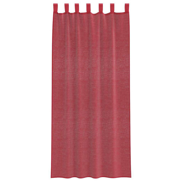 Voile-verhot lenkeillä 2 kpl viininpunainen 140x245 cm