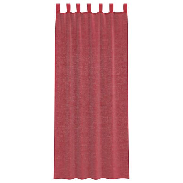 Voile-verhot lenkeillä 2 kpl viininpunainen 140x260 cm