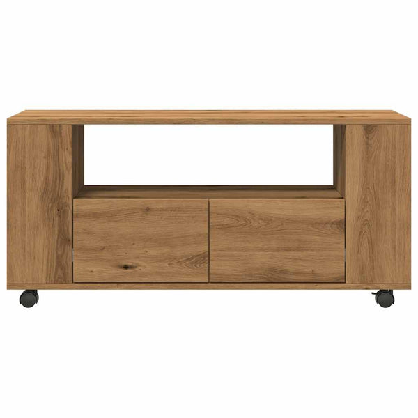 TV kaappi pyörillä käsityöläinen tammi 102x34,5x43 cm
