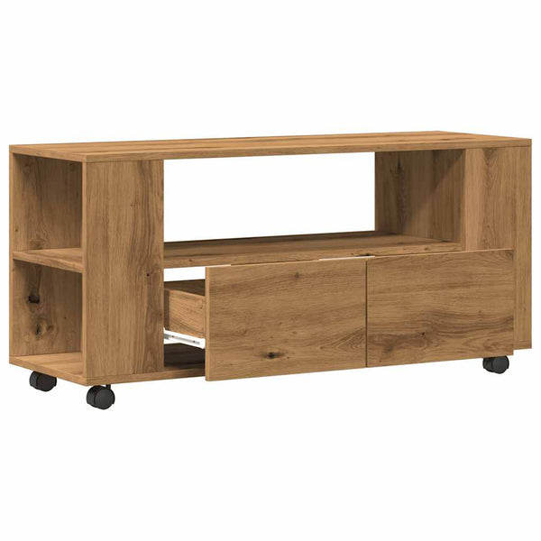 TV kaappi pyörillä käsityöläinen tammi 102x34,5x43 cm