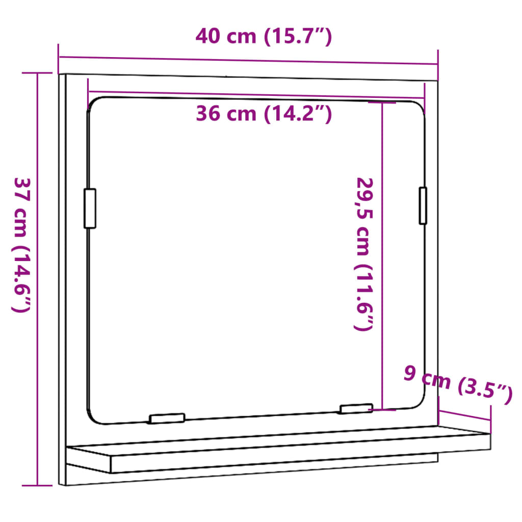 Vanha puu kylpyhuoneen peilikaappi Jiiajing 40x11x37cm (puinen)