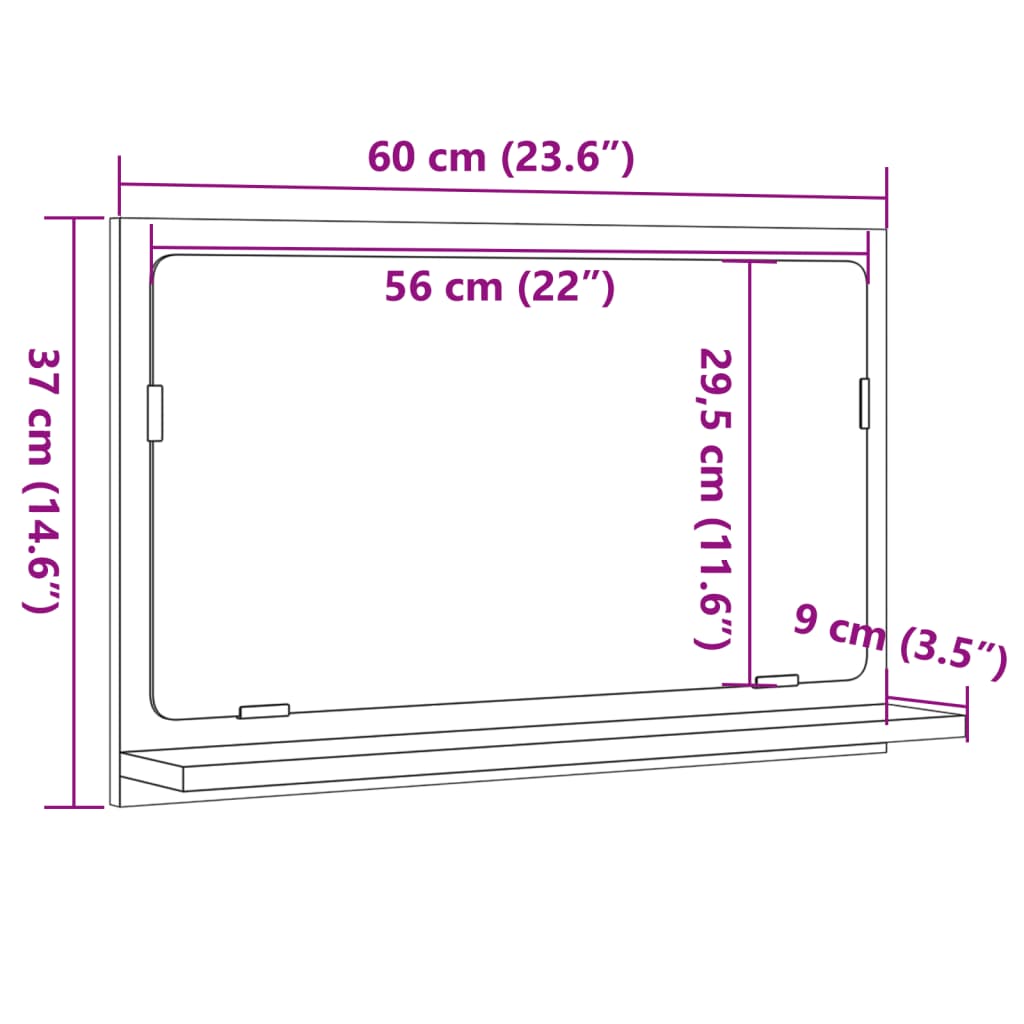 Vanha puu kylpyhuoneen peilikaappi Jiiajing 60x11x37cm (puinen)
