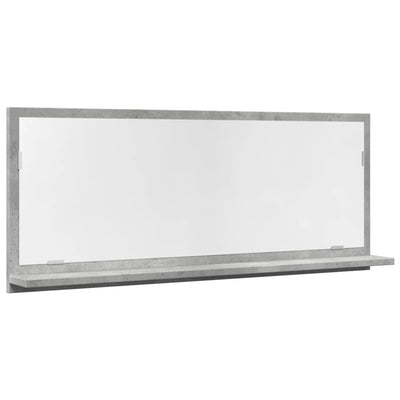 Kylpyhuoneen peilikaappi betoninharmaa 90x11x37 cm tekninen puu