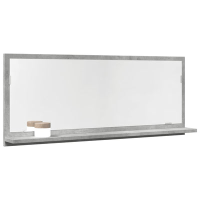 Kylpyhuoneen peilikaappi betoninharmaa 90x11x37 cm tekninen puu
