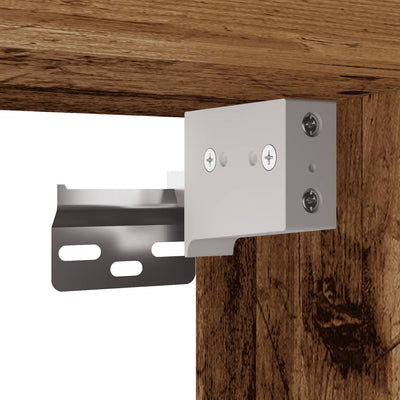 Vanha puu tv-taso led-valoilla Misu 30,5x30x102cm