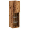 TV-taso LED-valoilla vanha puu 30,5x30x102 cm
