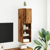 TV-taso LED-valoilla vanha puu 30,5x30x102 cm