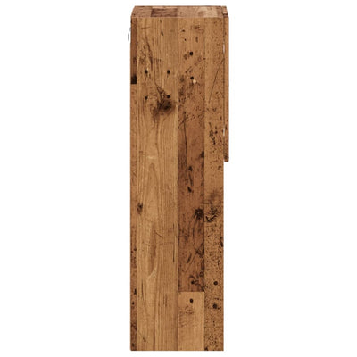 Vanha puu tv-taso led-valoilla Misu 30,5x30x102cm