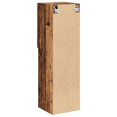 Vanha puu tv-taso led-valoilla Misu 30,5x30x102cm