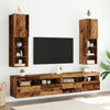 TV-kaapit LED-valoilla 2 kpl vanha puu 30,5x30x102 cm