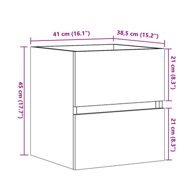 Allaskaappi betoninharmaa 100x38,5x45 cm tekninen puu