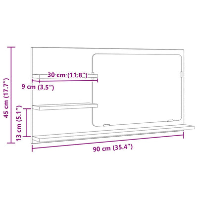 Tammi kylpyhuoneen peilikaappi Scarisoreanu 90x11x45cm (puinen)