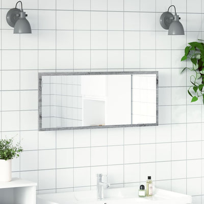 Kylpyhuoneen LED-peili harmaa Sonoma 100x8,5x37 cm tekninen puu