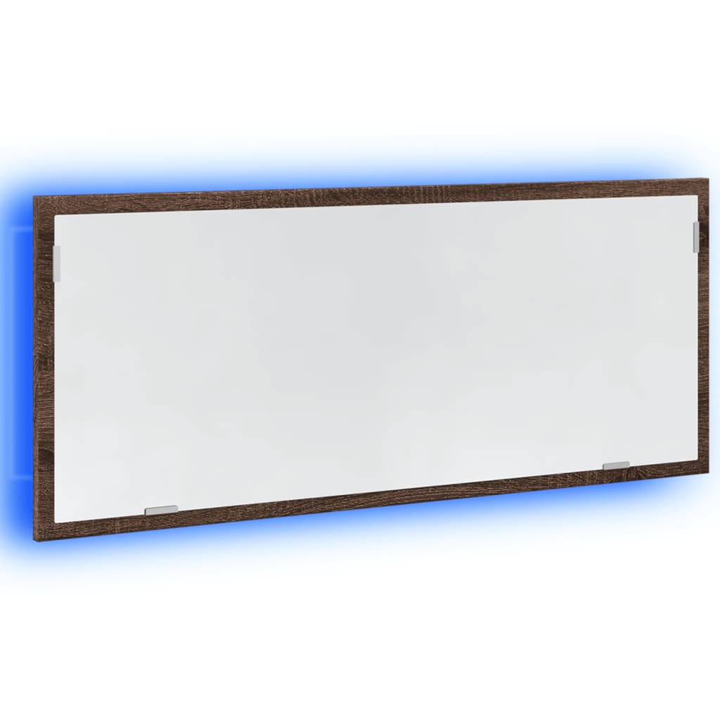 Ruskea tammi kylpyhuoneen led-peili Destiny 100x8,5x37cm (puinen)