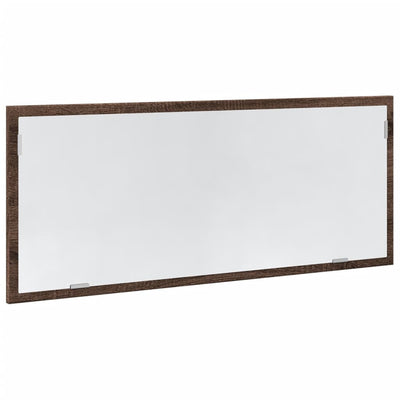 Kylpyhuoneen LED-peili ruskea tammi 100x8,5x37 cm tekninen puu
