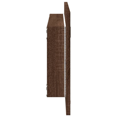 Kylpyhuoneen LED-peili ruskea tammi 100x8,5x37 cm tekninen puu