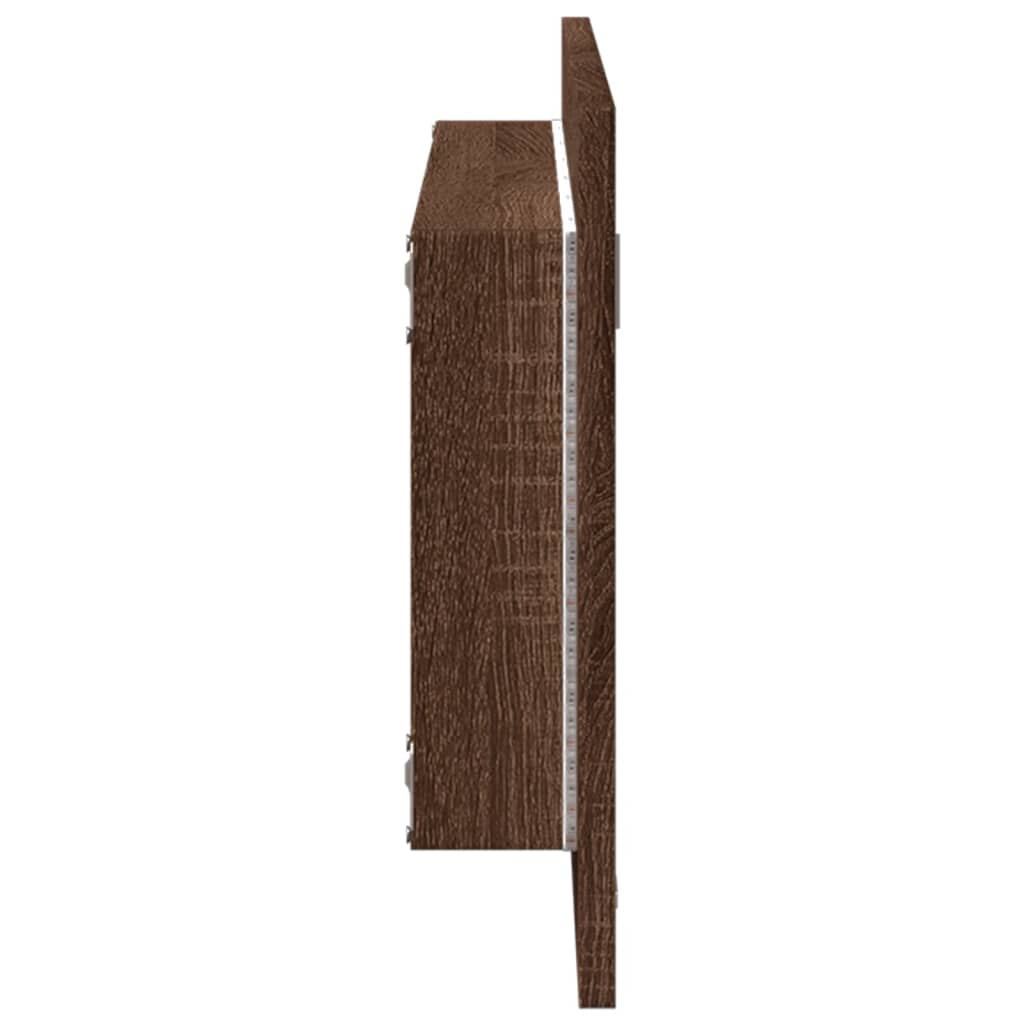 Ruskea tammi kylpyhuoneen led-peili Destiny 100x8,5x37cm (puinen)