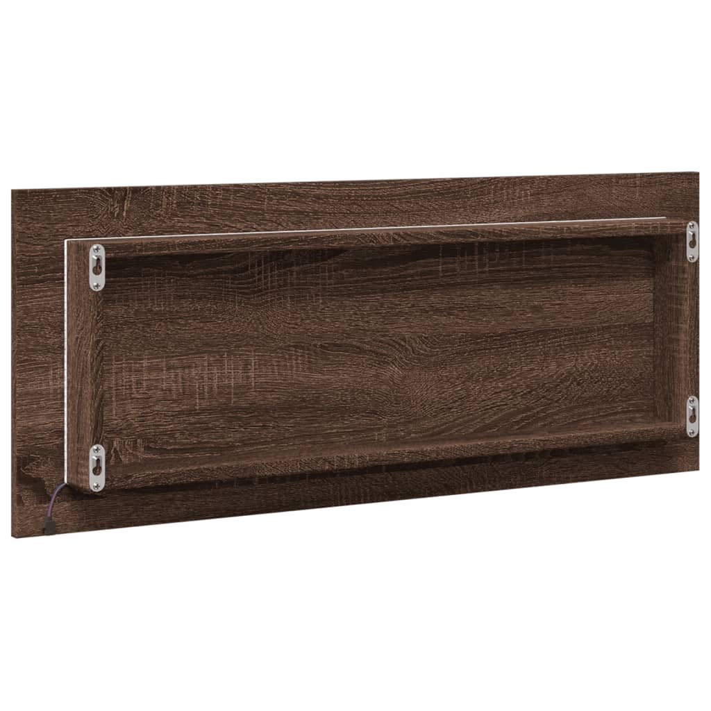 Ruskea tammi kylpyhuoneen led-peili Destiny 100x8,5x37cm (puinen)