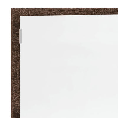 Kylpyhuoneen LED-peili ruskea tammi 100x8,5x37 cm tekninen puu