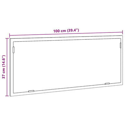 Vanha puu kylpyhuoneen led-peili Destiny 100x8,5x37cm (puinen)