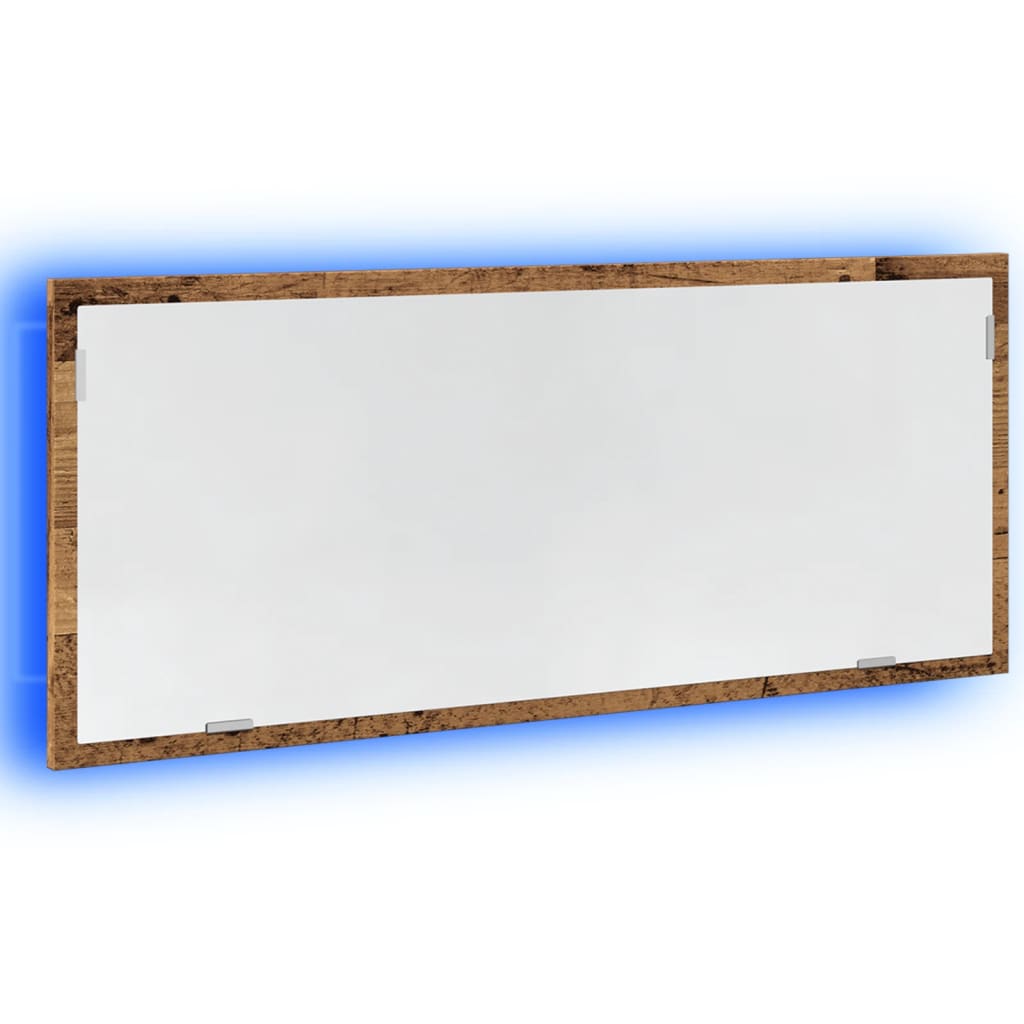 Vanha puu kylpyhuoneen led-peili Destiny 100x8,5x37cm (puinen)