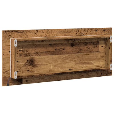 Kylpyhuoneen LED-peili vanha puu 100x8,5x37 cm tekninen puu