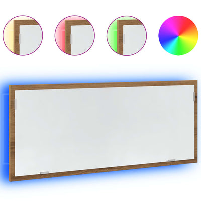 Kylpyhuoneen LED-peili tammi 100x8,5x37 cm tekninen puu