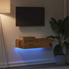 TV-kaappi LED-valoilla Vanha puu 60x35x15,5 cm