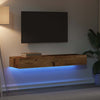 2-osainen TV-kaappisarja LED-valoilla Vanha puu 60x35x15,5 cm