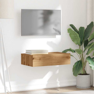 TV-kaappi LED-valoilla käsityöläinen tammi 60x35x15,5 cm