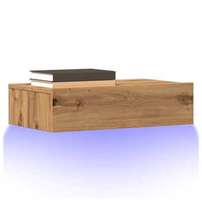 TV-kaappi LED-valoilla käsityöläinen tammi 60x35x15,5 cm