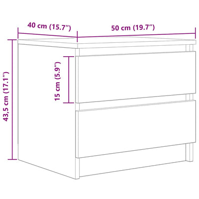 Yöpöytäkaappi artisan oak Geavidan 50x40x43,5