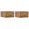 Artesaani tammi seinäkiinnitettävät yöpöydät Bob 35x35x20cm (2 kpl)