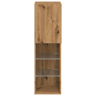 TV-kaapit LED-valoilla 2 kpl artesaani tammi 30,5x30x102 cm