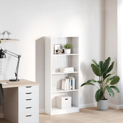 Valkoinen kirjahylly Ciuncan 60x24x143cm (korkeakiilto, puinen)