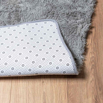 Pörrömatto korkeanukkainen hopeanharmaa 130x200 cm polyesteri