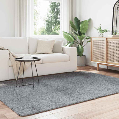 Pörrömatto korkeanukkainen hopeanharmaa 160x230 cm polyesteri
