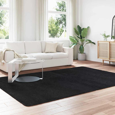 Pörrömatto korkeanukkainen musta 200x290 cm polyesteri