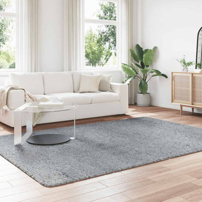 Pörrömatto korkeanukkainen hopeanharmaa 200x290 cm polyesteri