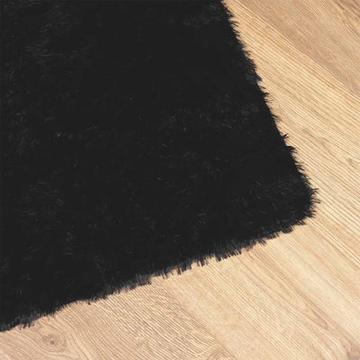 Pörrömatto korkeanukkainen musta 120x120 cm polyesteri